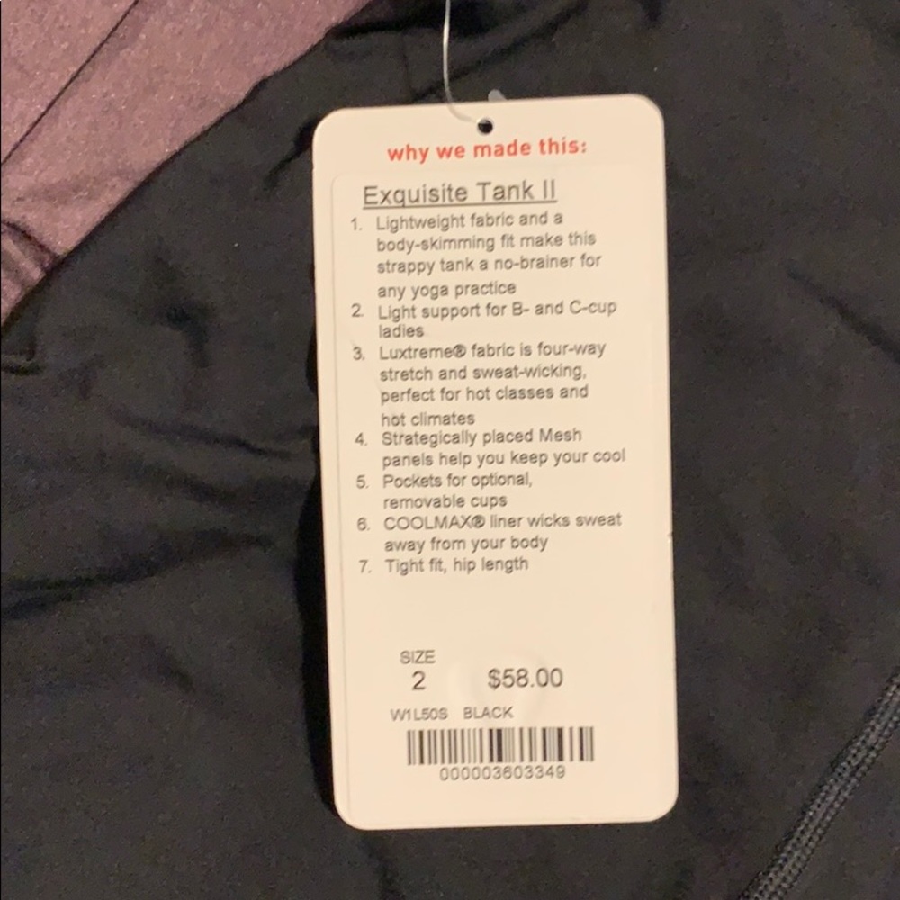 Lulu lemon exquisite tank II